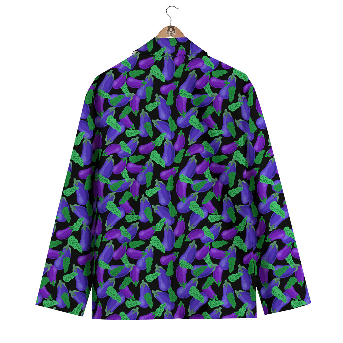 Purple Eggplant Print Pattern Men's Blazer-grizzshop