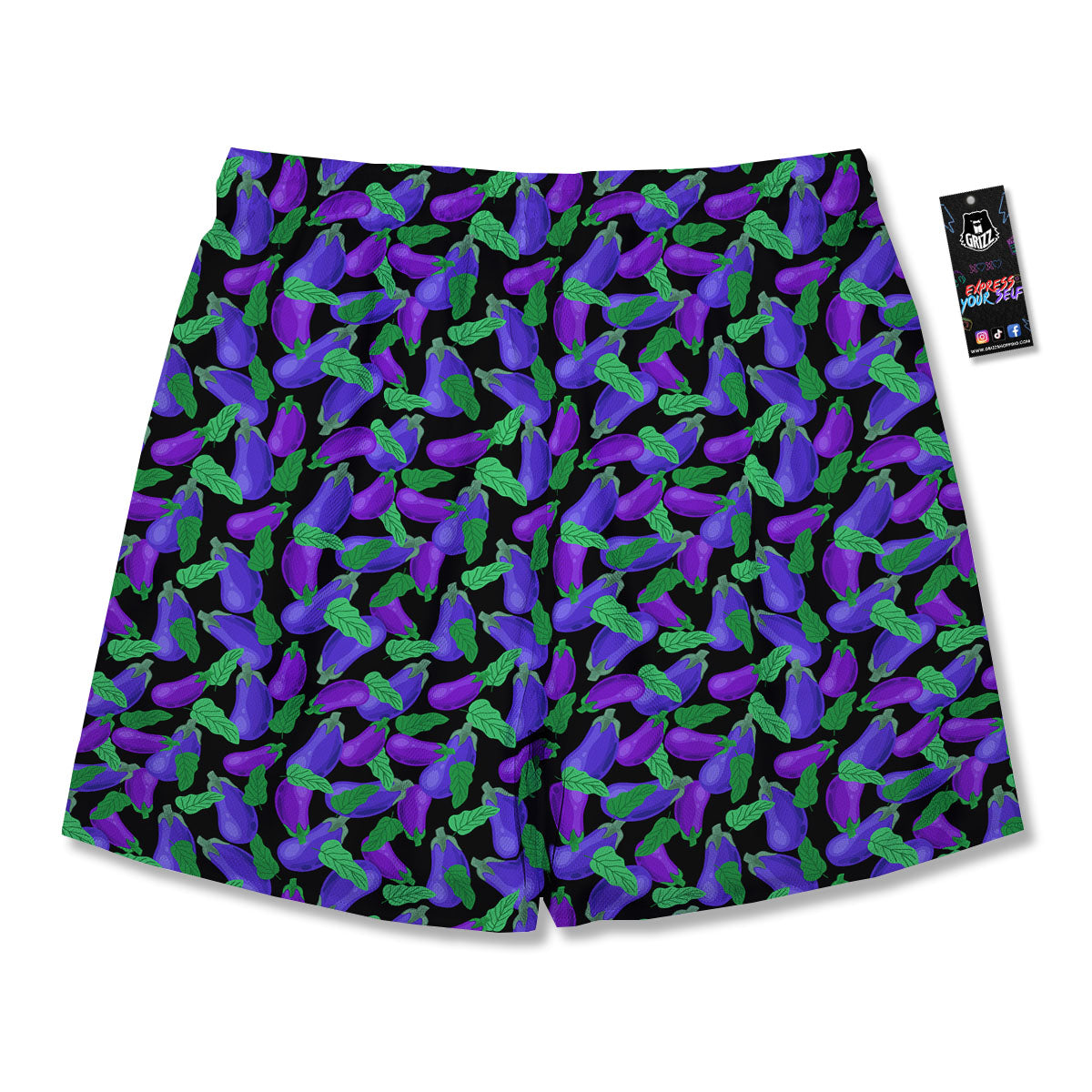 Purple Eggplant Print Pattern Men's Running Shorts-grizzshop