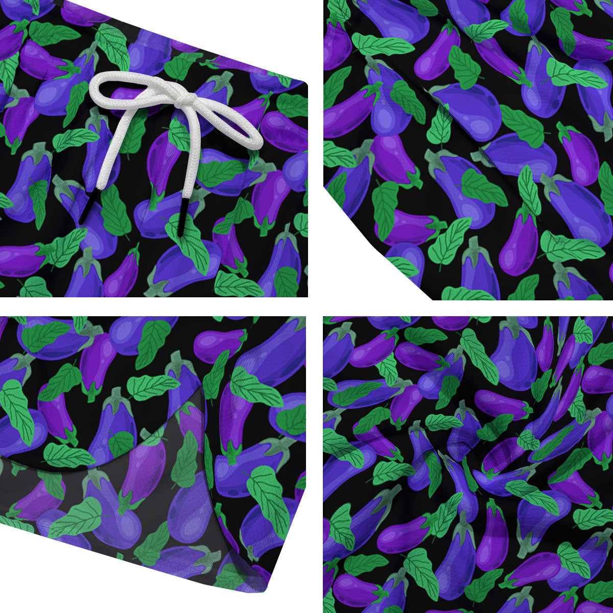 Purple Eggplant Print Pattern Men's Running Shorts-grizzshop