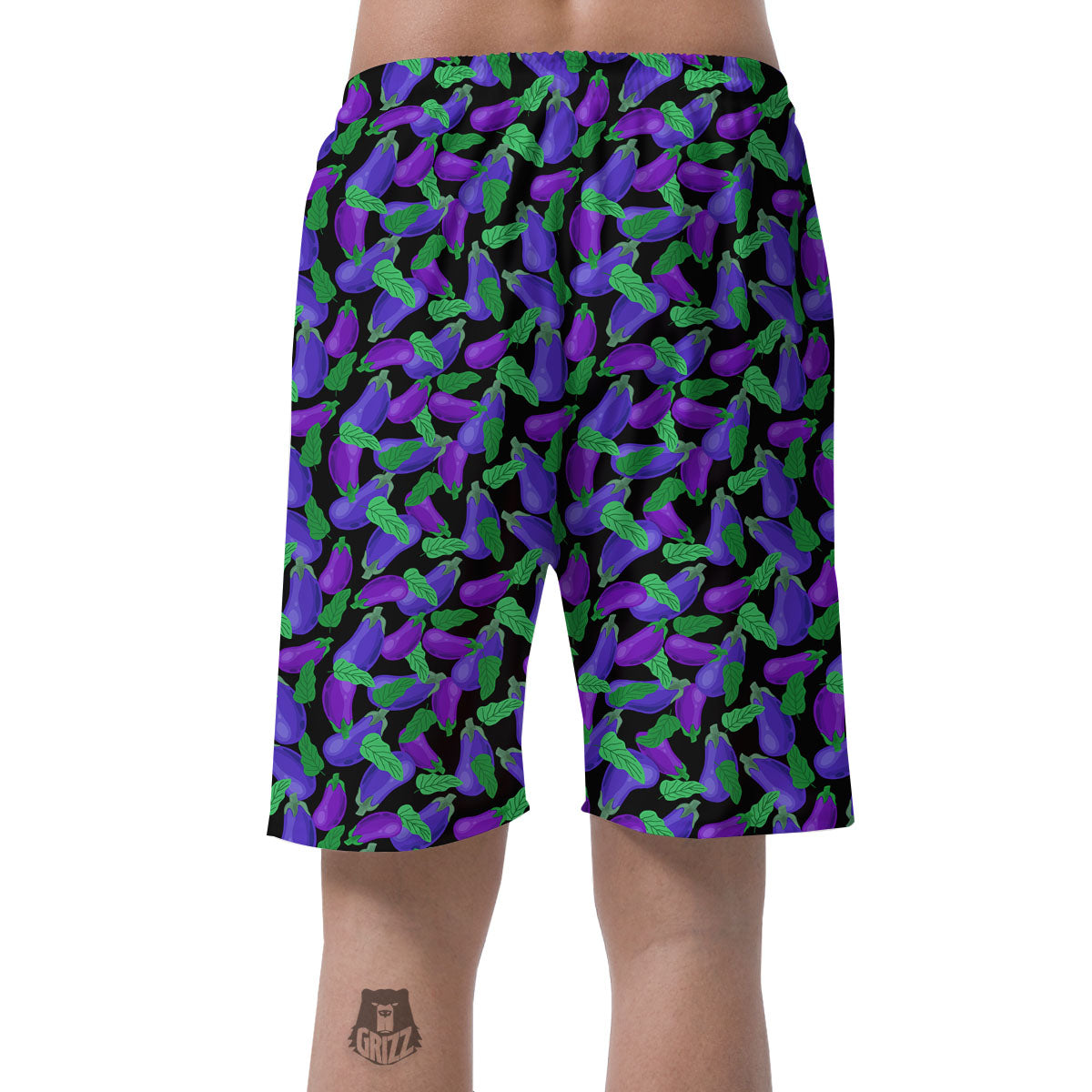 Purple Eggplant Print Pattern Men's Shorts-grizzshop