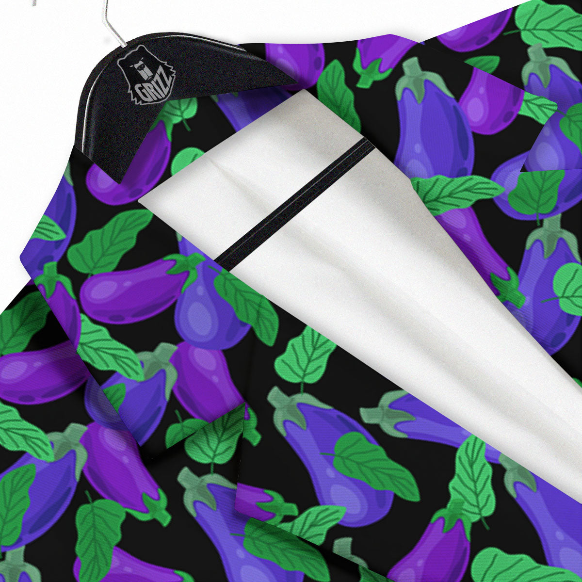Purple Eggplant Print Pattern Men's Sport Coat-grizzshop