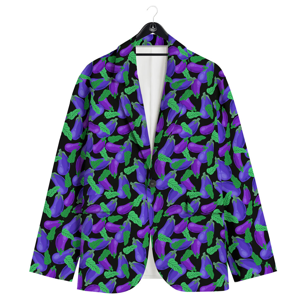 Purple Eggplant Print Pattern Men's Sport Coat-grizzshop