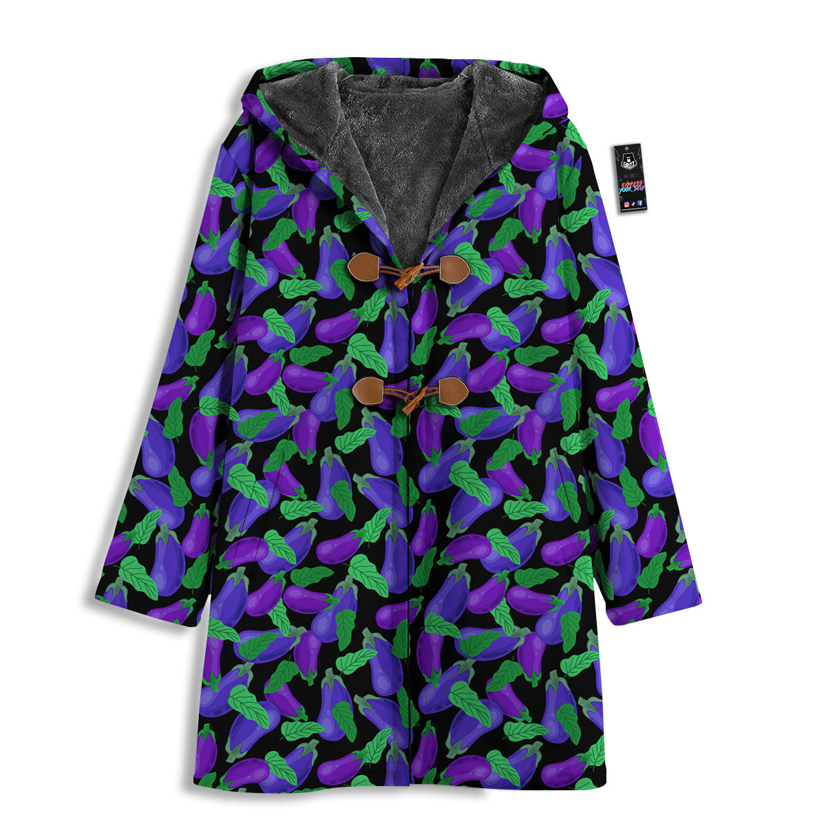 Purple Eggplant Print Pattern Men's Windbreaker Jacket-grizzshop