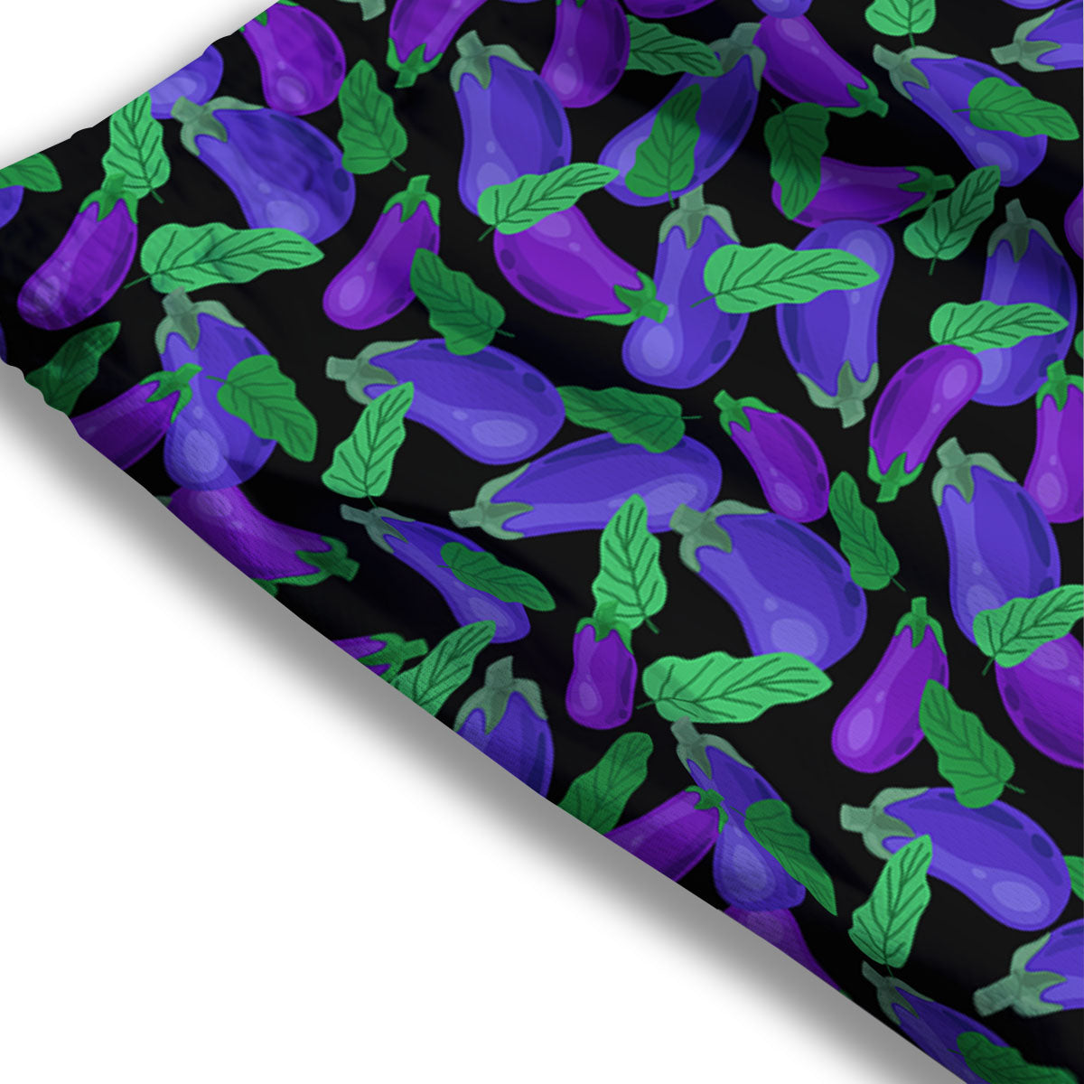 Purple Eggplant Print Pattern Mesh Shorts
