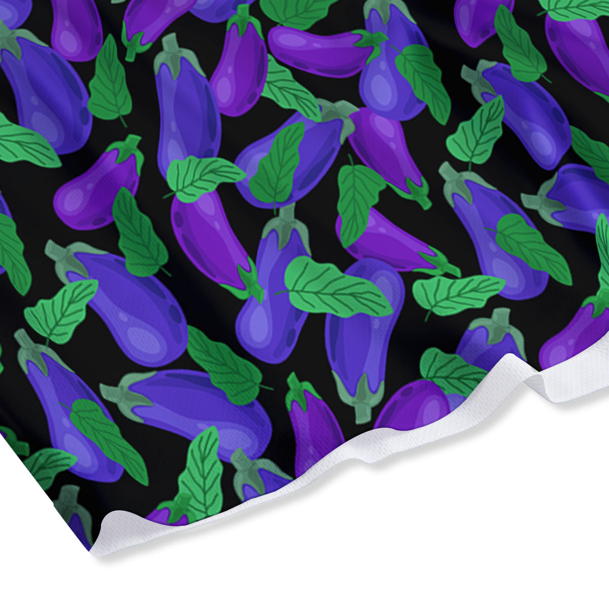 Purple Eggplant Print Pattern Mesh Shorts