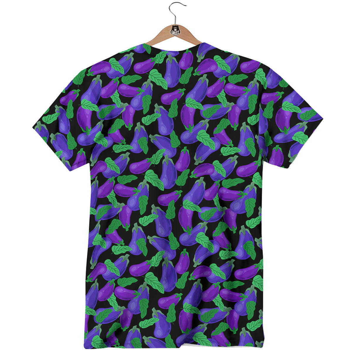 Purple Eggplant Print Pattern T-Shirt-grizzshop