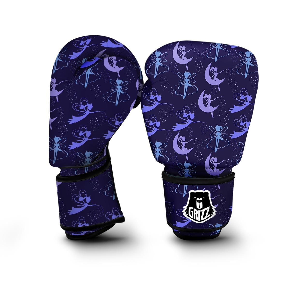 Purple Fairy Pattern Print Boxing Gloves-grizzshop