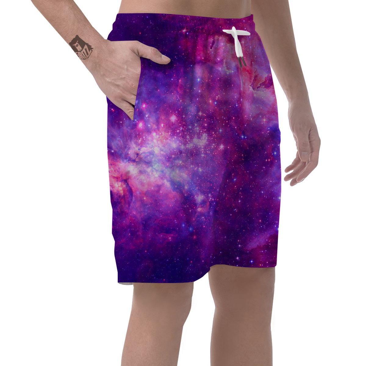 Purple Galaxy Space Men's Shorts-grizzshop