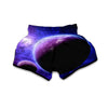 Purple Galaxy Space Moon Earth Print Muay Thai Boxing Shorts-grizzshop