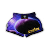 Purple Galaxy Space Moon Earth Print Muay Thai Boxing Shorts-grizzshop