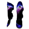 Purple Galaxy Space Moon Earth Print Muay Thai Shin Guards-grizzshop