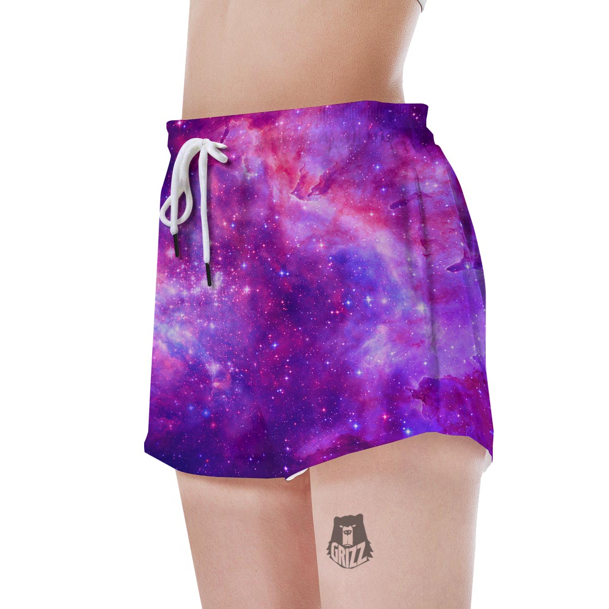 Purple Galaxy Space Women's Shorts-grizzshop