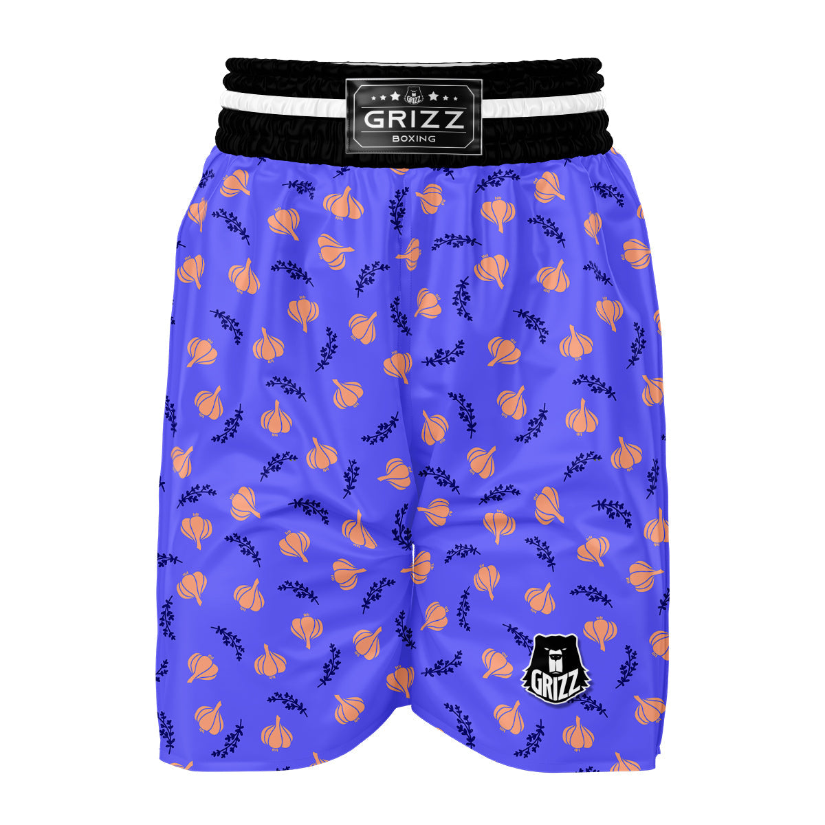 Purple Garlic Print Pattern Boxing Shorts-grizzshop