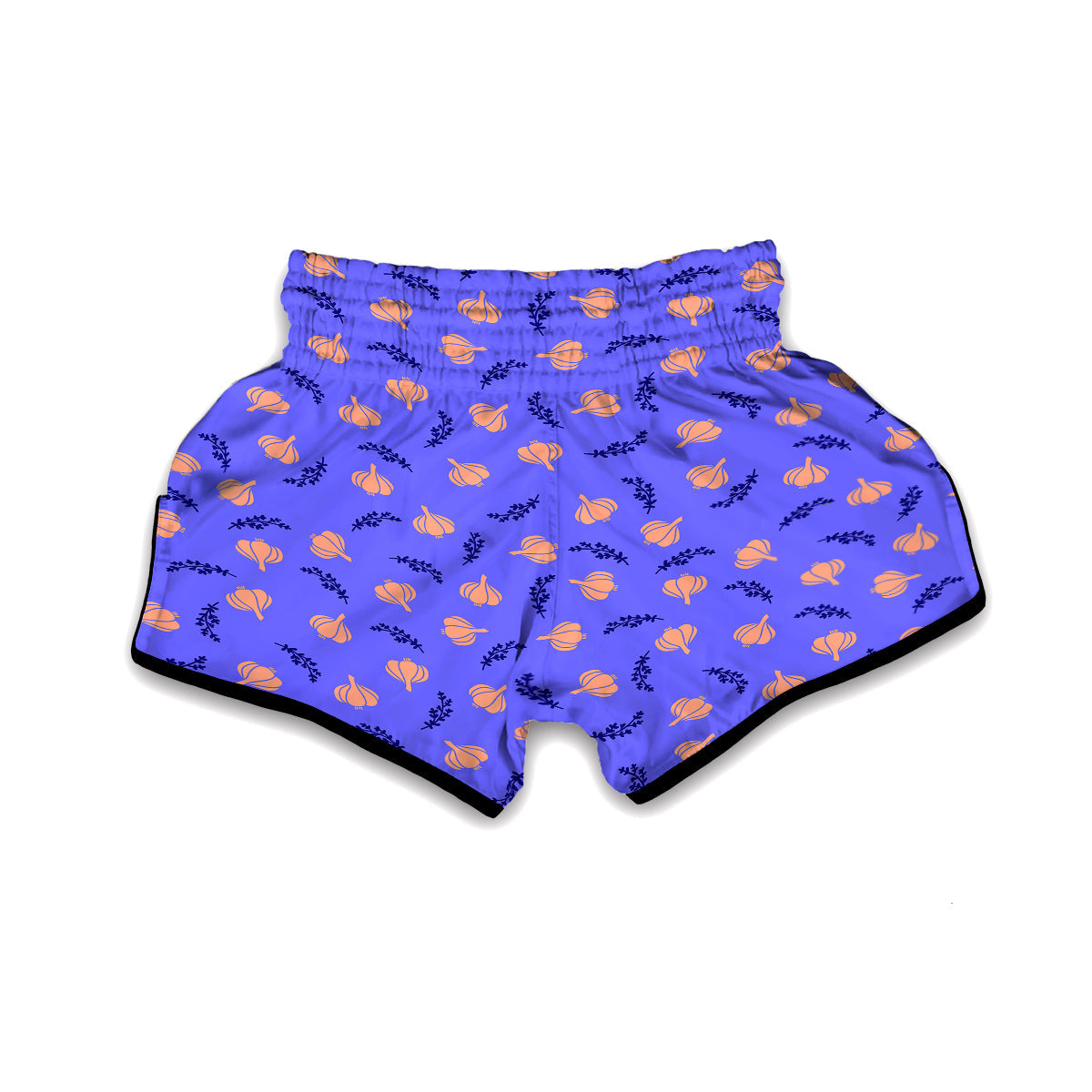 Purple Garlic Print Pattern Muay Thai Boxing Shorts-grizzshop