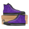 Purple Glitter Artwork Print Black High Top Shoes-grizzshop