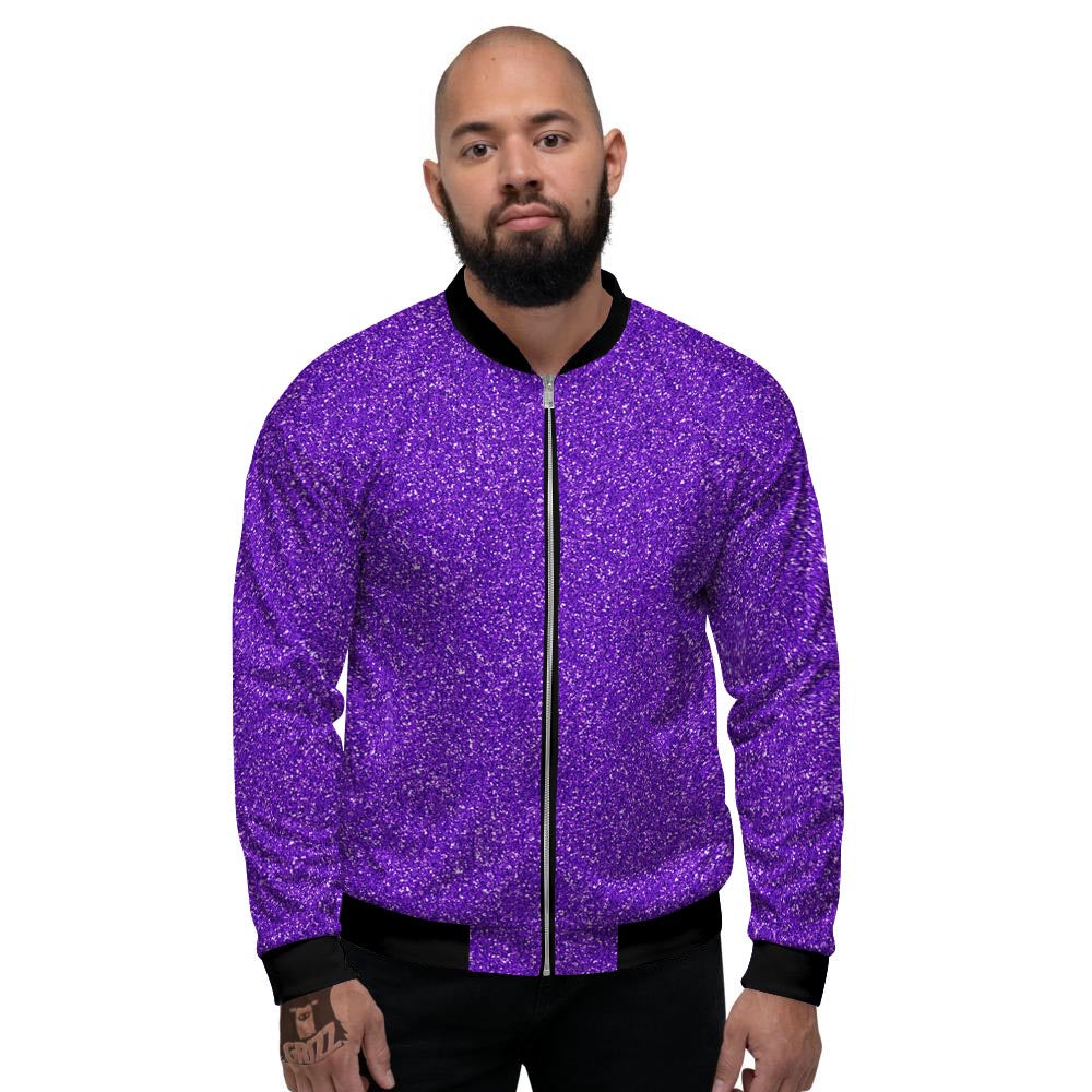 Purple Glitter Artwork Print Men's Bomber Jacket-grizzshop