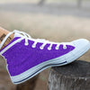 Purple Glitter Artwork Print White High Top Shoes-grizzshop