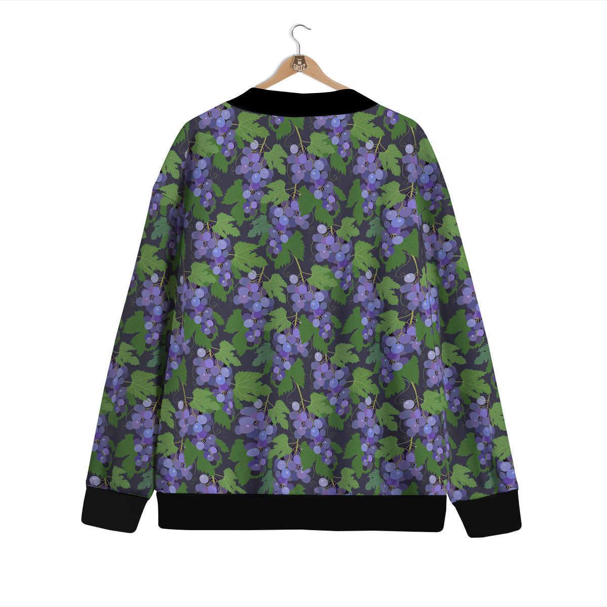 Purple Grapes Print Pattern Cardigan-grizzshop