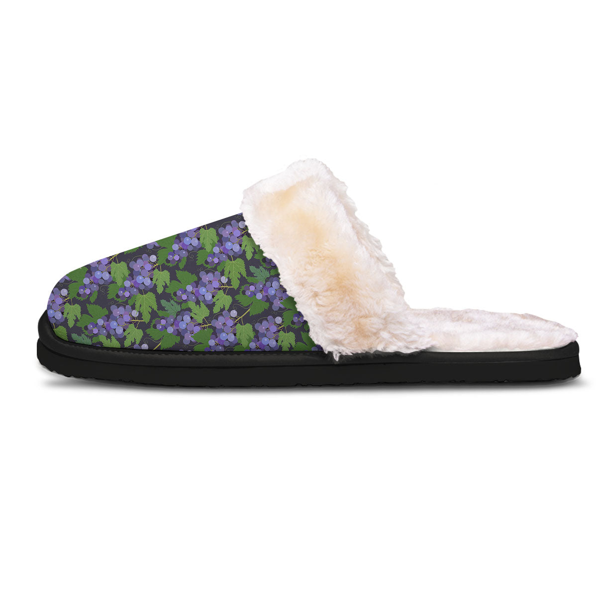 Purple Grapes Print Pattern Slippers-grizzshop