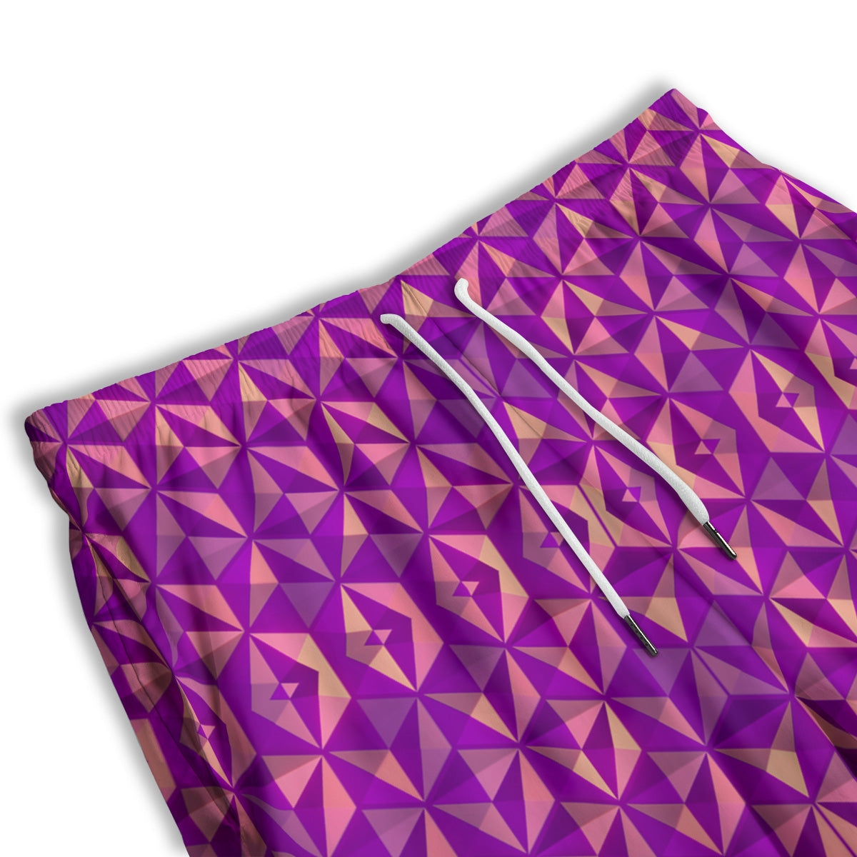 Purple Hexagonal Shape Print Pattern Men's Athletic Shorts-grizzshop