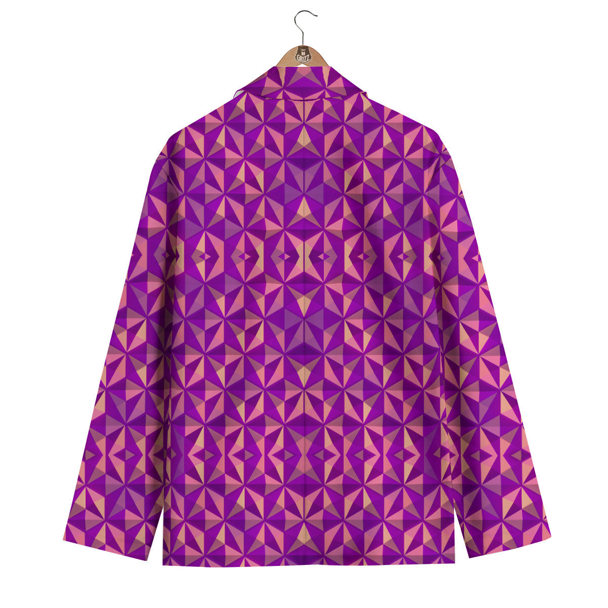 Purple Hexagonal Shape Print Pattern Men's Blazer-grizzshop
