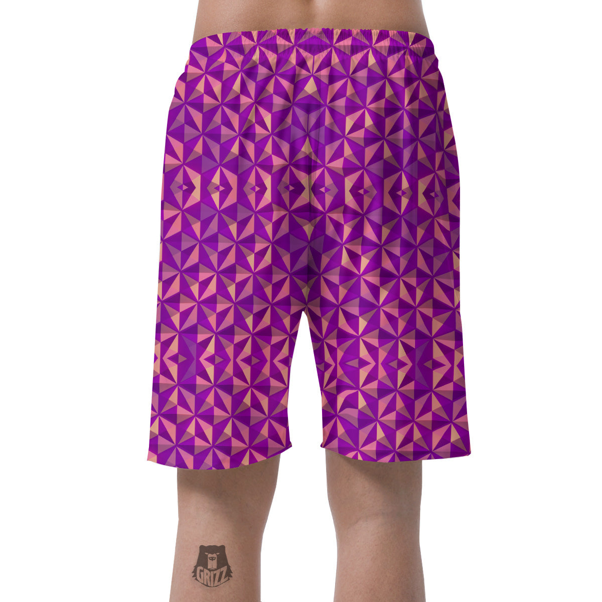 Purple Hexagonal Shape Print Pattern Men's Shorts-grizzshop