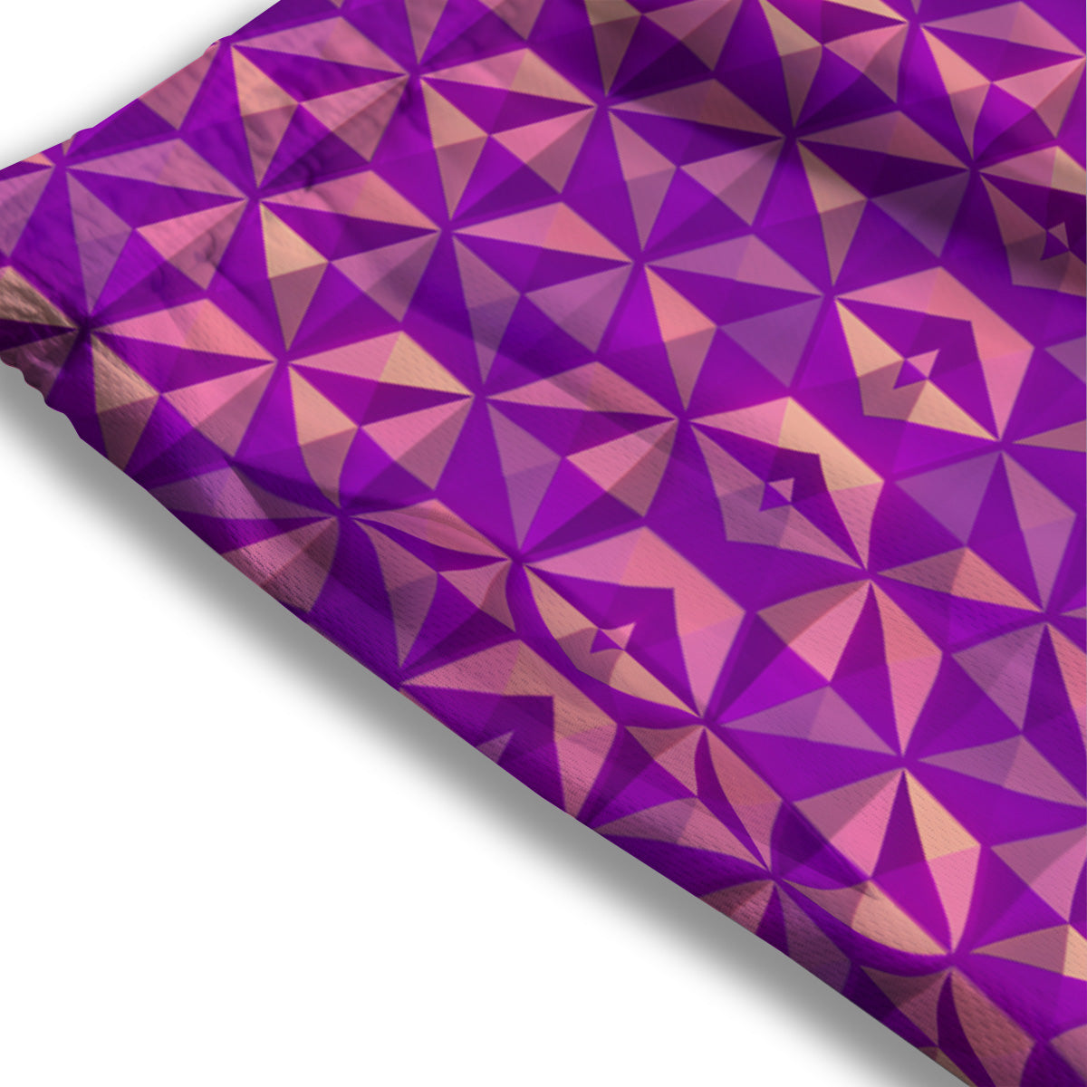 Purple Hexagonal Shape Print Pattern Mesh Shorts-grizzshop