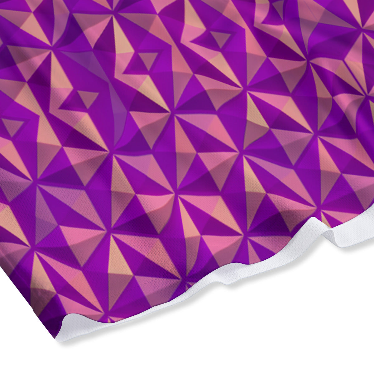 Purple Hexagonal Shape Print Pattern Mesh Shorts-grizzshop
