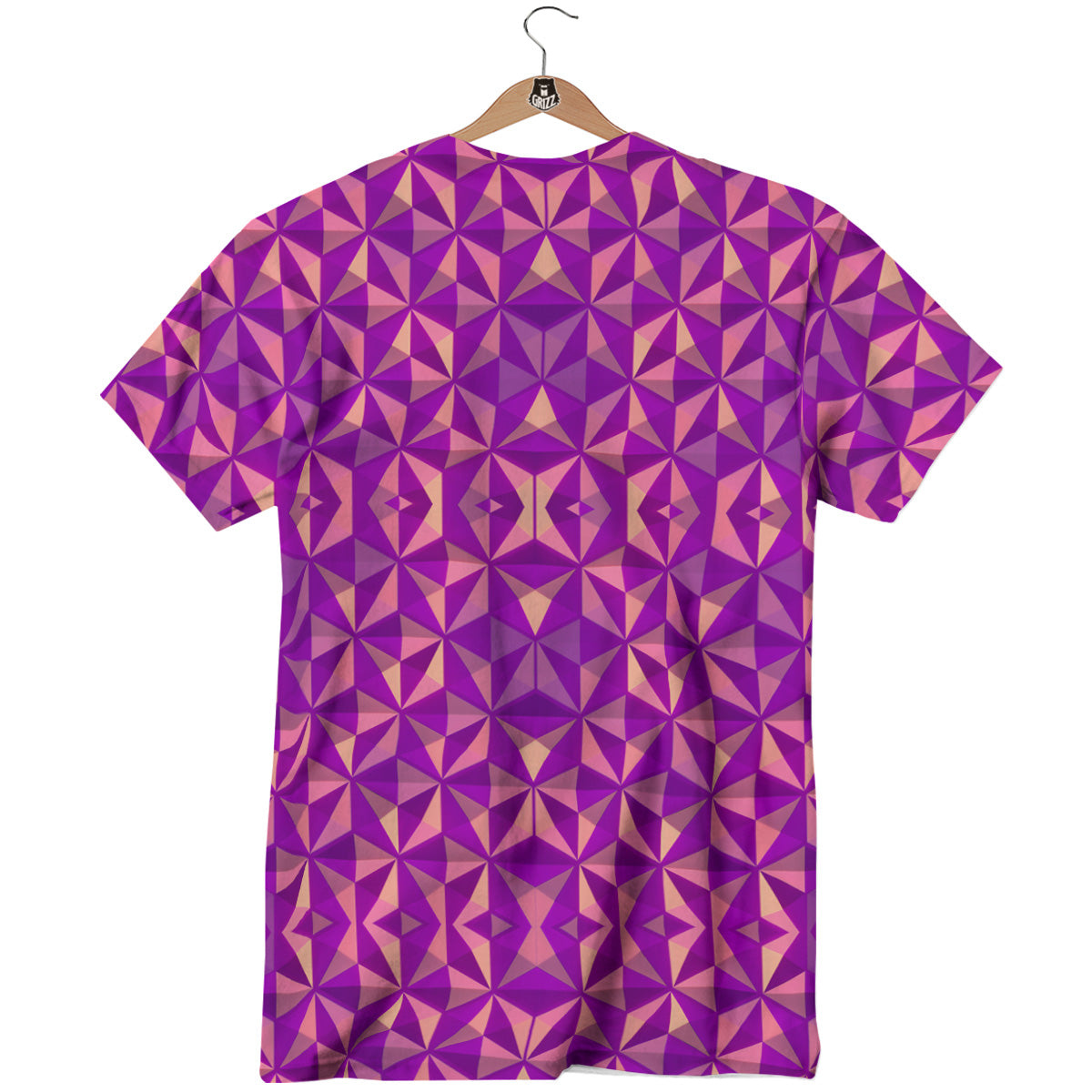 Purple Hexagonal Shape Print Pattern T-Shirt-grizzshop