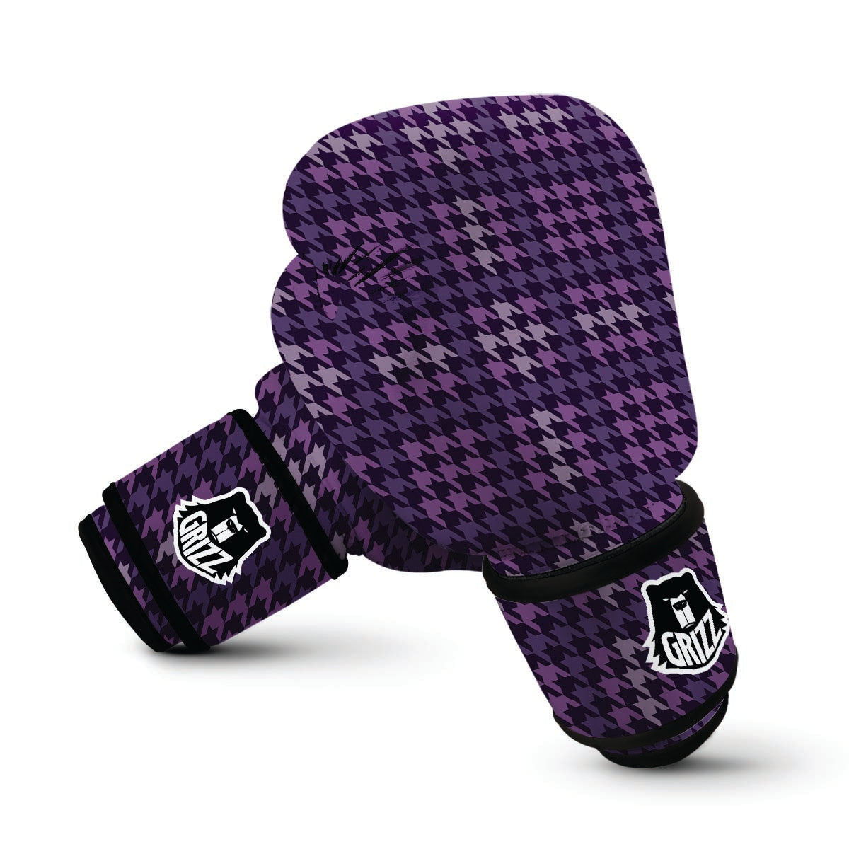 Purple Houndstooth Boxing Gloves-grizzshop