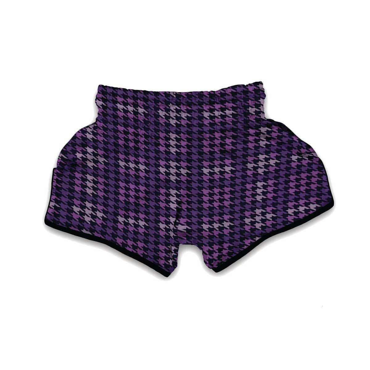 Purple Houndstooth Muay Thai Boxing Shorts-grizzshop