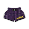 Purple Houndstooth Muay Thai Boxing Shorts-grizzshop