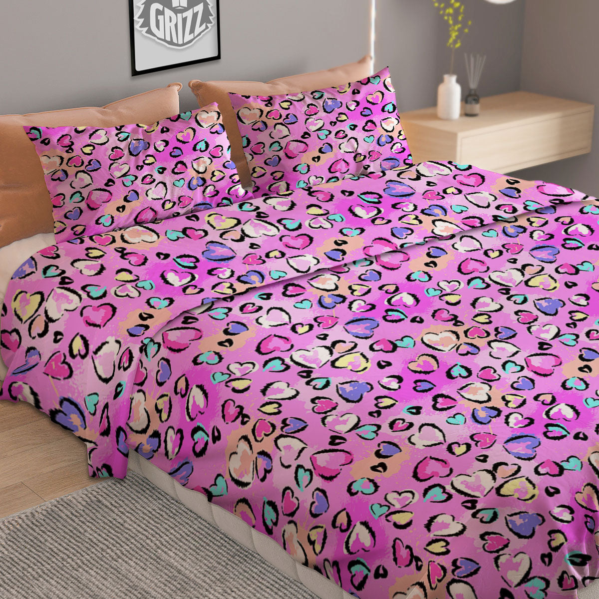 Playing Cards Four Kings Print Pattern Duvet Cover Bedding Set