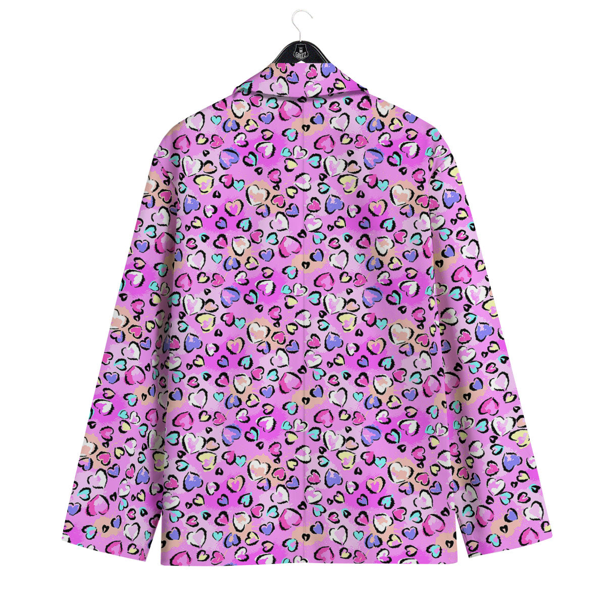 Purple Leopard Heart Colorful Print Pattern Men's Sport Coat-grizzshop