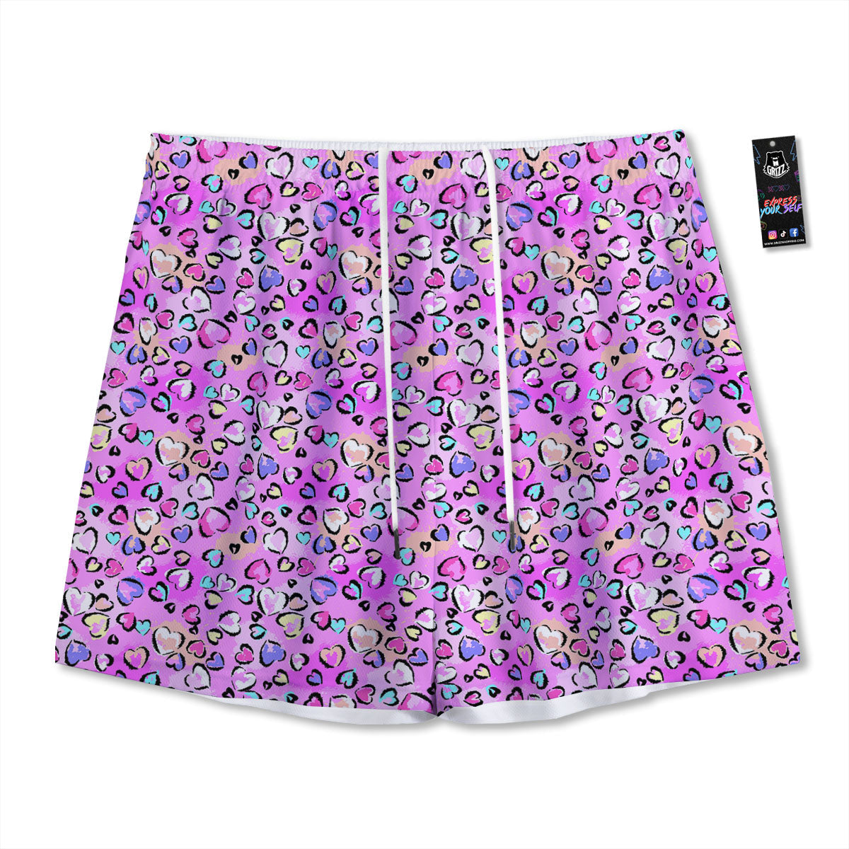 Playing Cards Four Kings Print Pattern Mesh Shorts