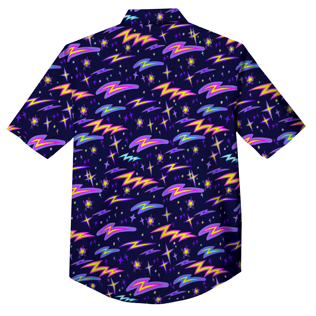 Purple Lightning Flashes Print Pattern Button Up Shirt-grizzshop