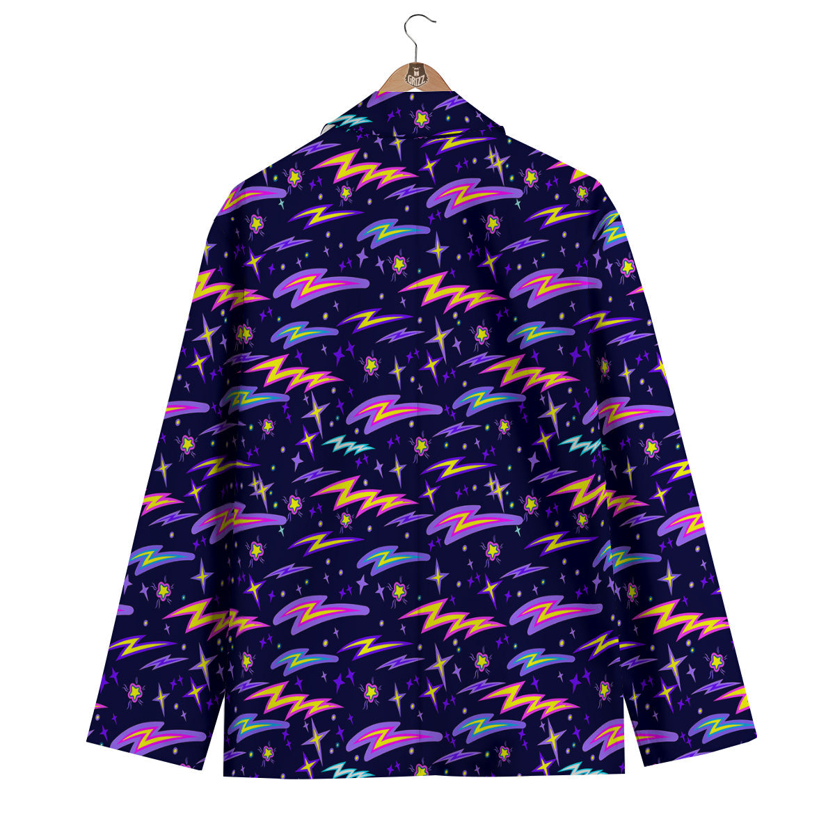 Purple Lightning Flashes Print Pattern Men's Blazer-grizzshop