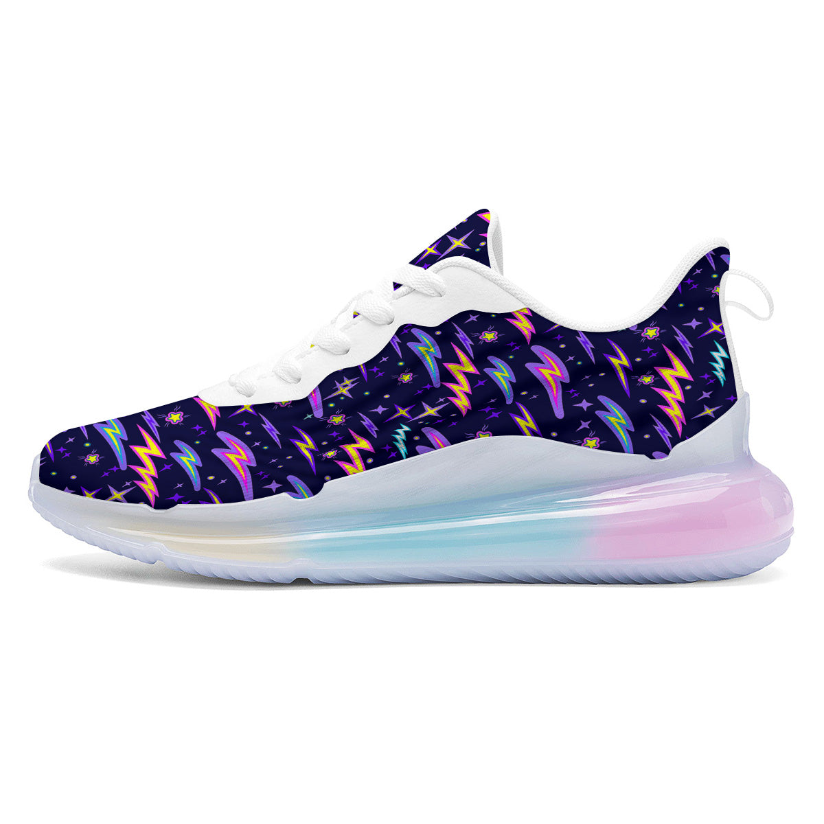 Purple Lightning Flashes Print Pattern Running Sneakers-grizzshop
