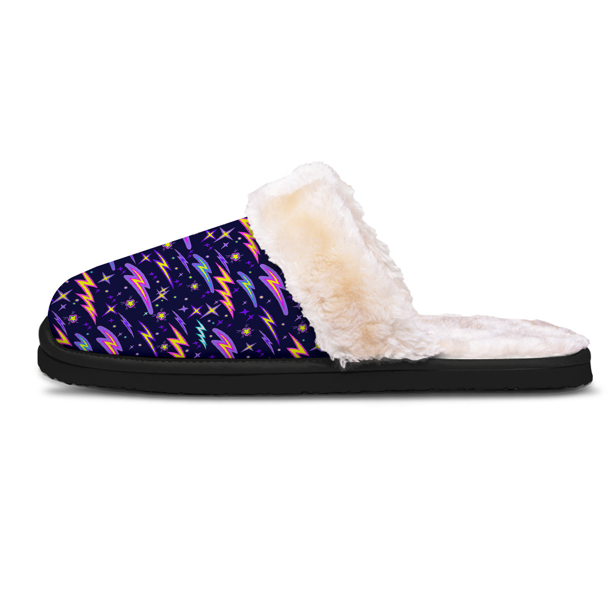 Purple Lightning Flashes Print Pattern Slippers-grizzshop
