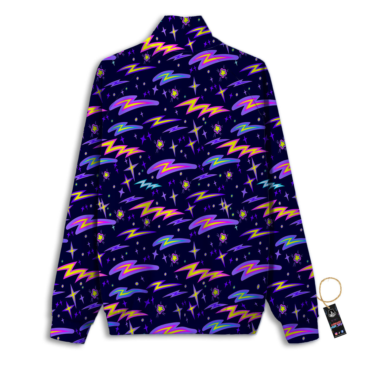 Purple Lightning Flashes Print Pattern Track Jacket-grizzshop