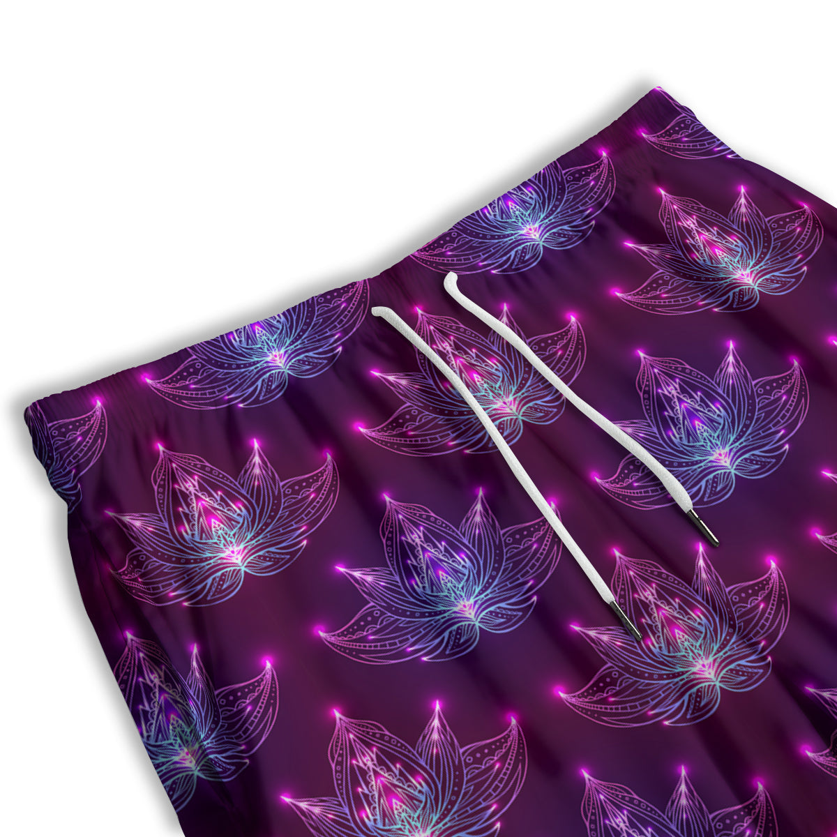 Purple Lotus Boho Print Pattern Men's Athletic Shorts