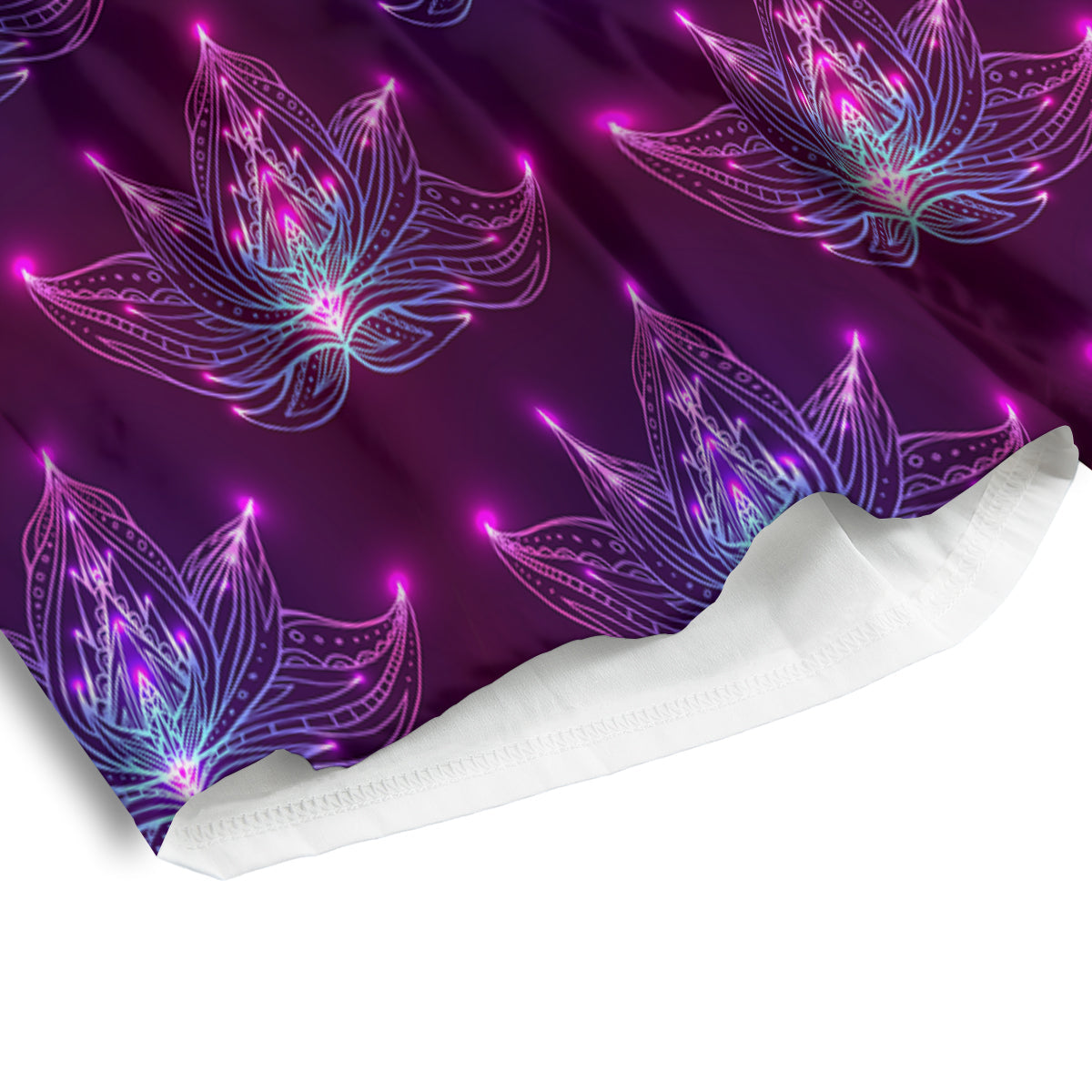 Purple Lotus Boho Print Pattern Men's Athletic Shorts