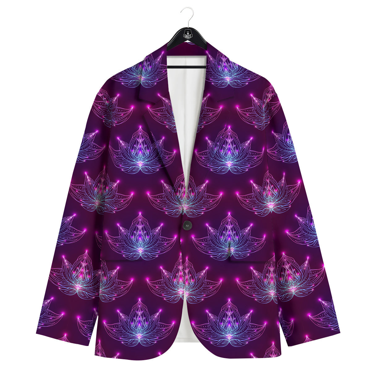 Purple Lotus Boho Print Pattern Men's Sport Coat-grizzshop