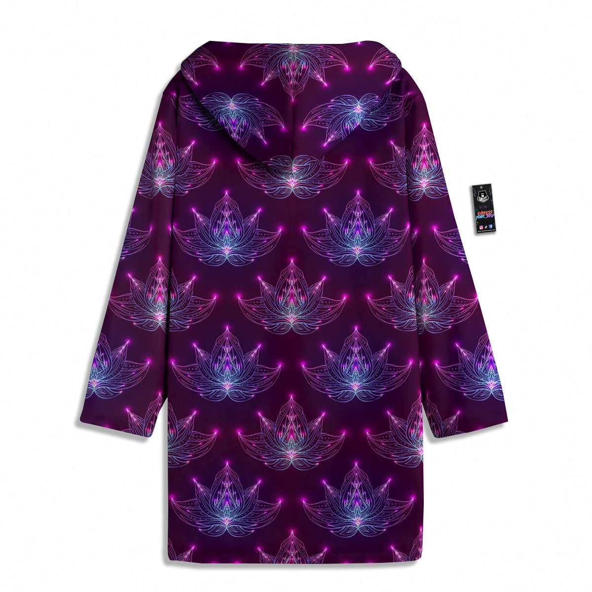 Purple Lotus Boho Print Pattern Men's Windbreaker Jacket-grizzshop