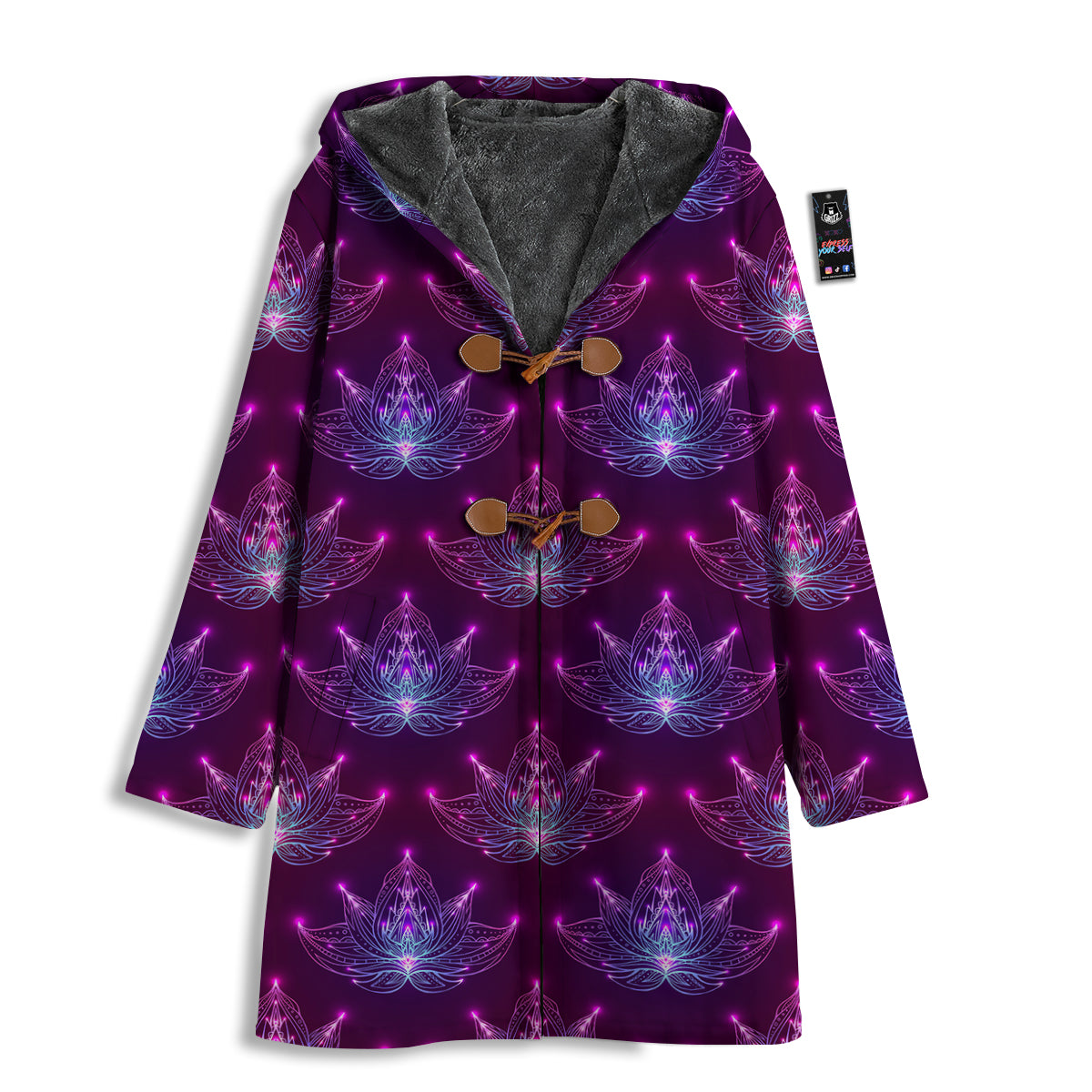 Purple Lotus Boho Print Pattern Men's Windbreaker Jacket-grizzshop