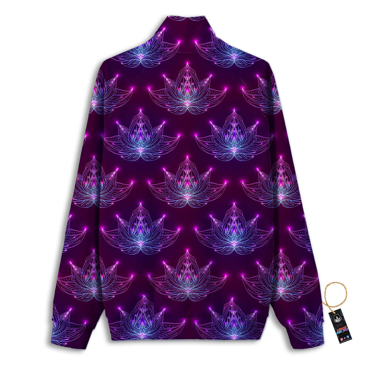 Purple Lotus Boho Print Pattern Track Jacket-grizzshop