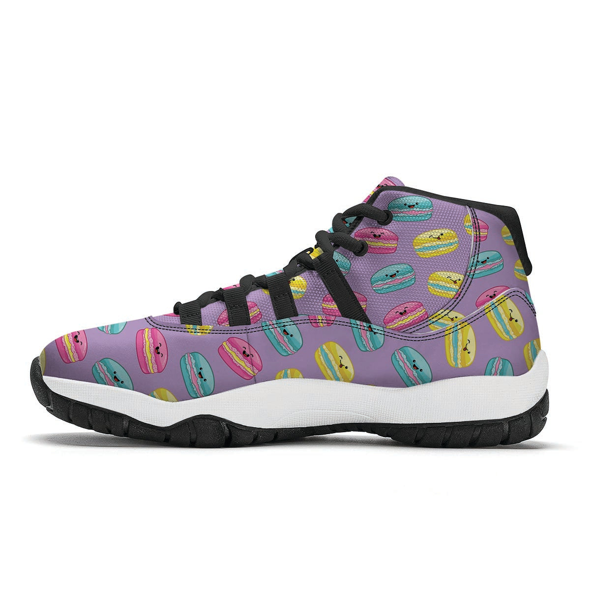 Purple Macaron Black Bball Shoes-grizzshop