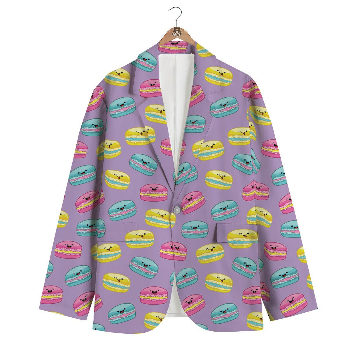 Purple Macaron Men's Blazer-grizzshop