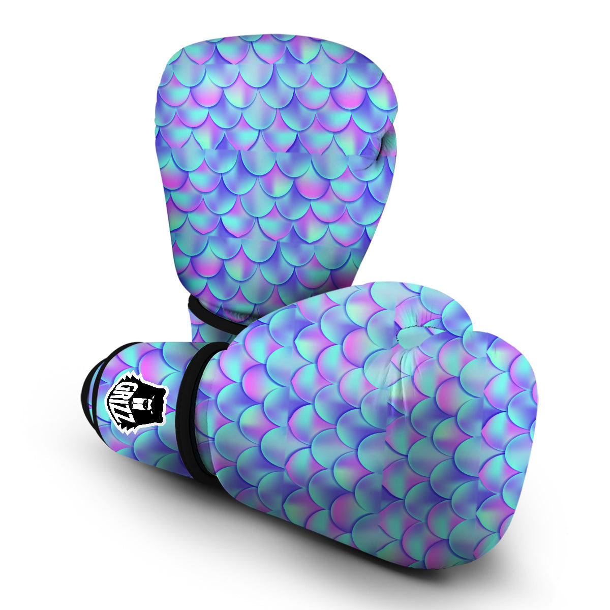 Purple Mermaid Teal Scales Boxing Gloves-grizzshop