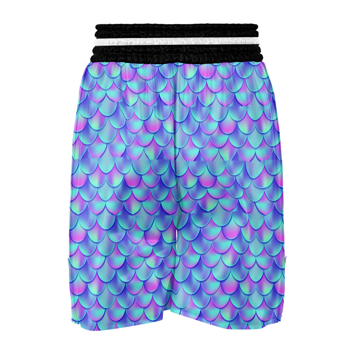Purple Mermaid Teal Scales Boxing Shorts-grizzshop